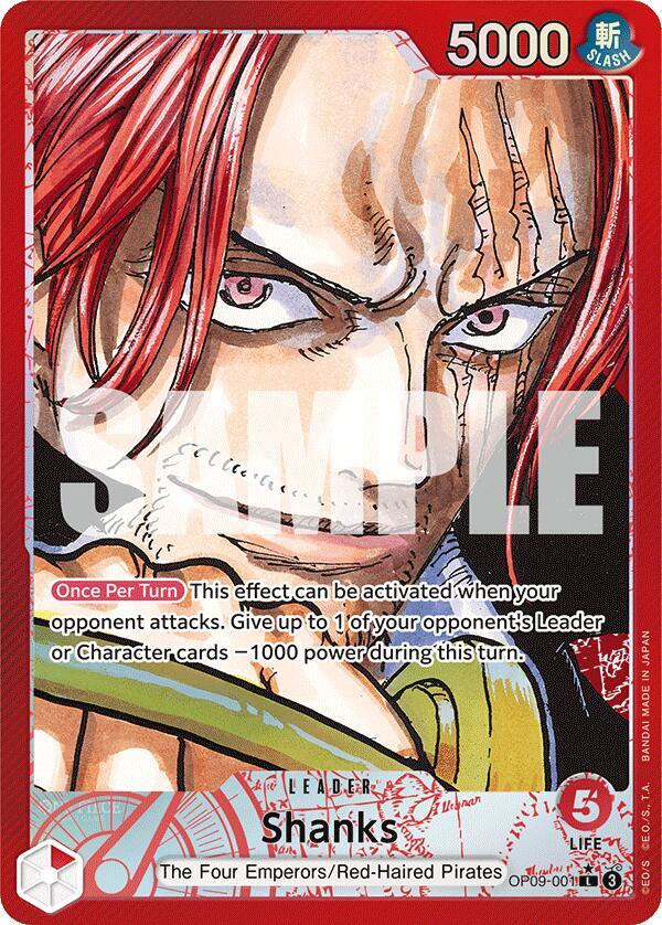 Shanks (Parallel) OP09-001 card from Emperors in the New World