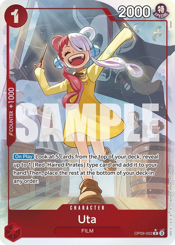Uta (Parallel) OP09-002 card from Emperors in the New World