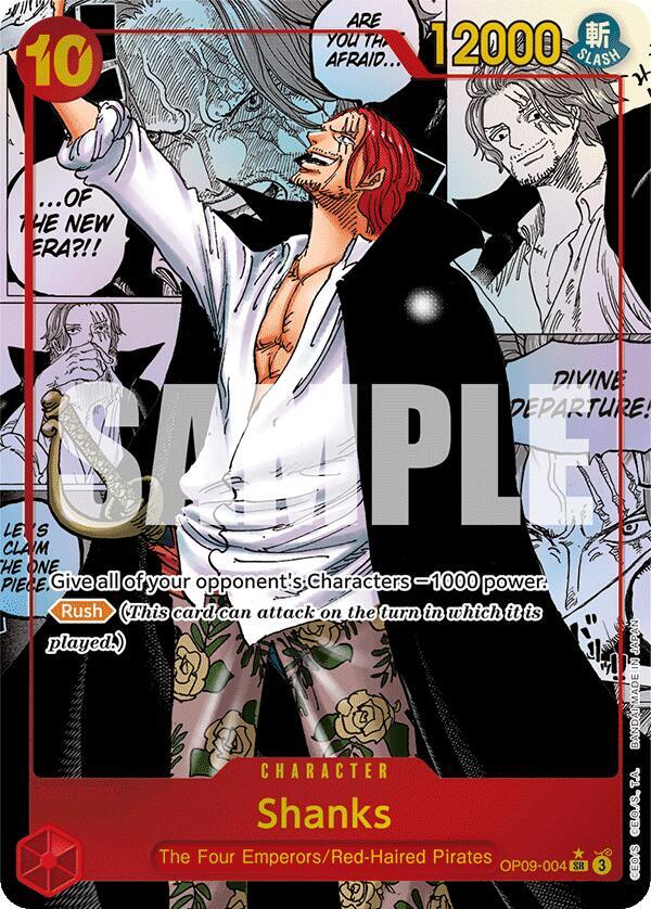 Shanks (Manga) OP09-004 card from Emperors in the New World