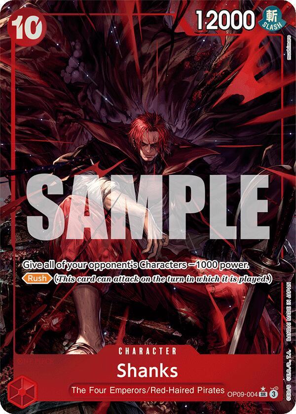 Shanks (Alternate Art) OP09-004 card from Emperors in the New World