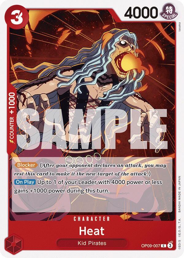 Heat OP09-007 card from Emperors in the New World