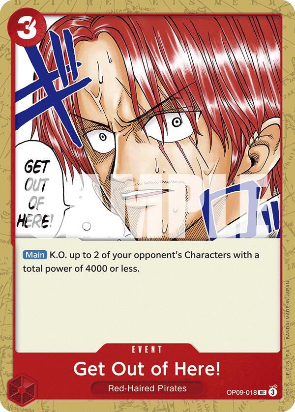 Get Out of Here! OP09-018 card from Emperors in the New World