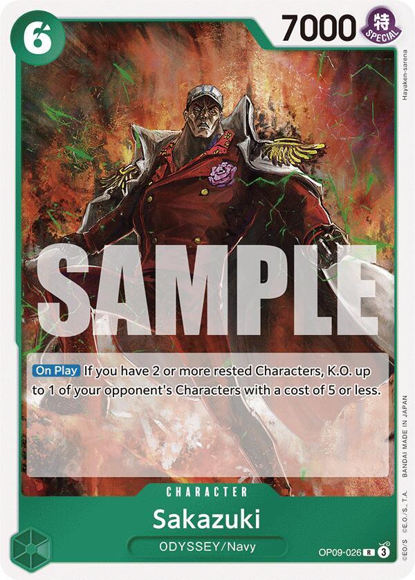 Sakazuki OP09-026 card from Emperors in the New World