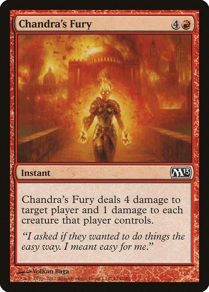 Chandra's Fury 124 card from Magic 2013 (M13)
