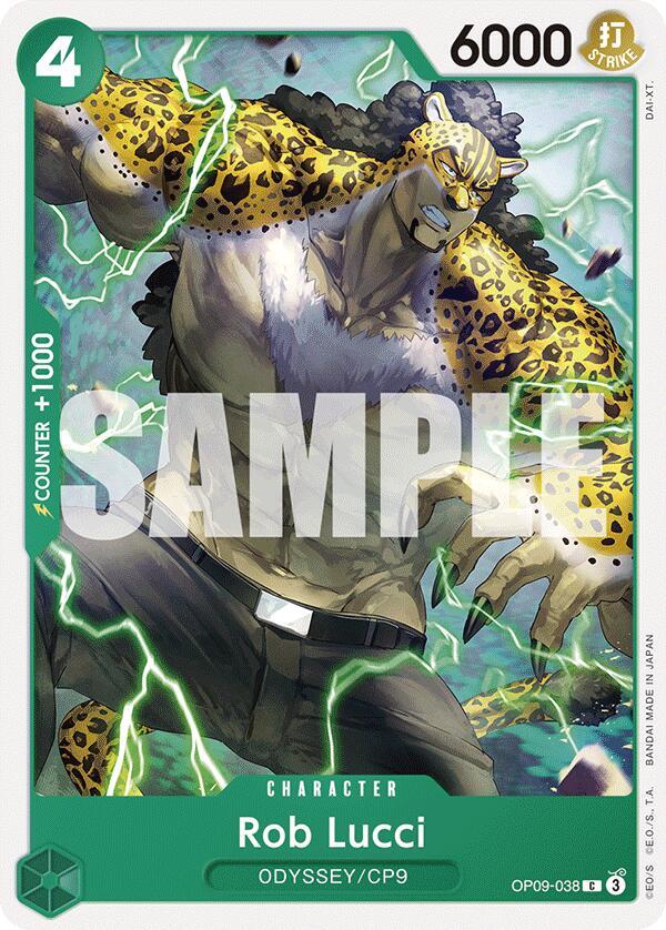 Rob Lucci OP09-038 card from Emperors in the New World