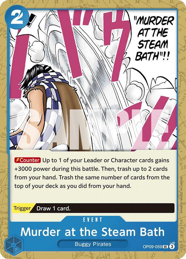 Murder at the Steam Bath OP09-059 card from Emperors in the New World