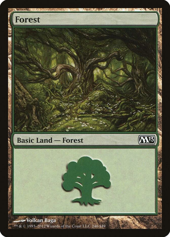 Forest 246 card from Magic 2013 (M13)