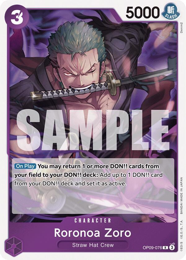 Roronoa Zoro OP09-076 card from Emperors in the New World