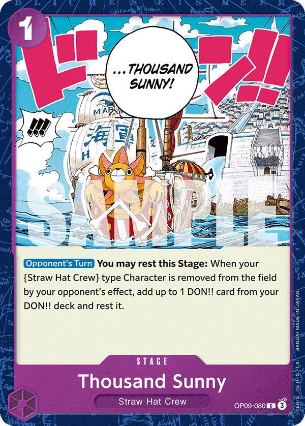 Thousand Sunny OP09-080 card from Emperors in the New World