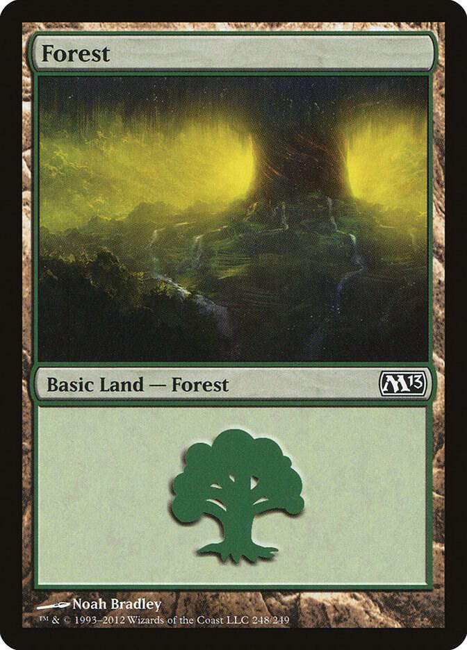 Forest 248 card from Magic 2013 (M13)