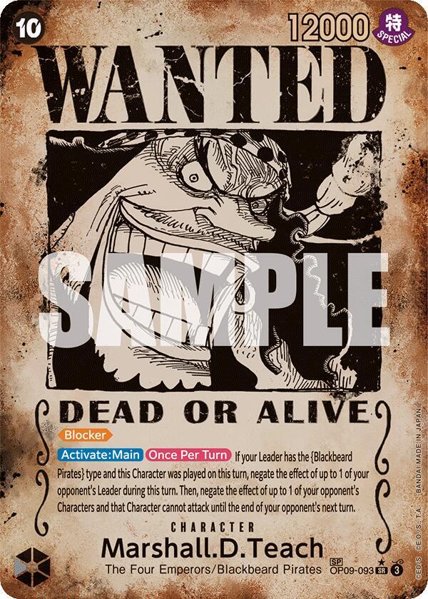 Marshall.D.Teach (Wanted Poster) OP09-093 card from Emperors in the New World