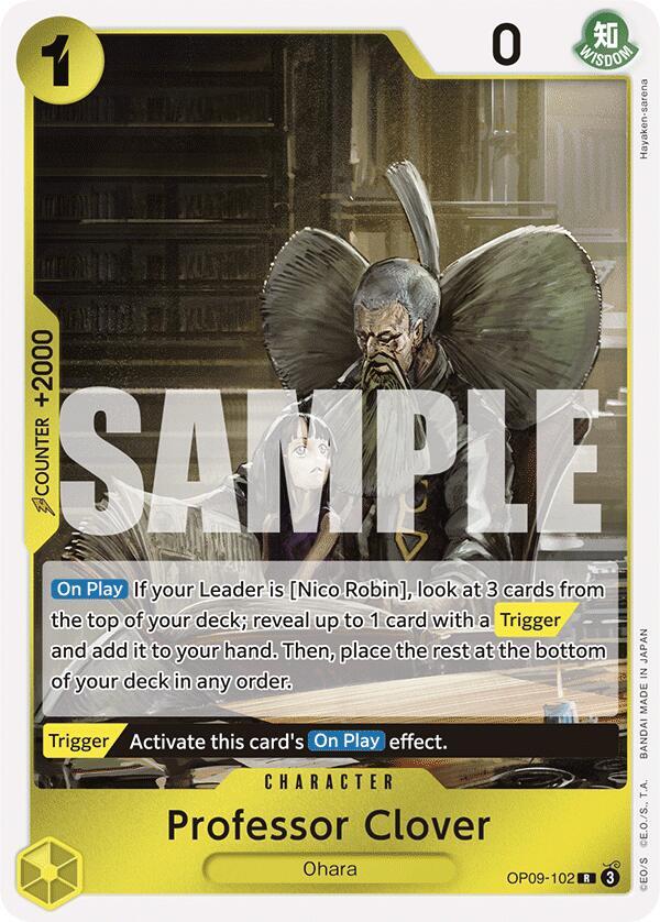 Professor Clover OP09-102 card from Emperors in the New World