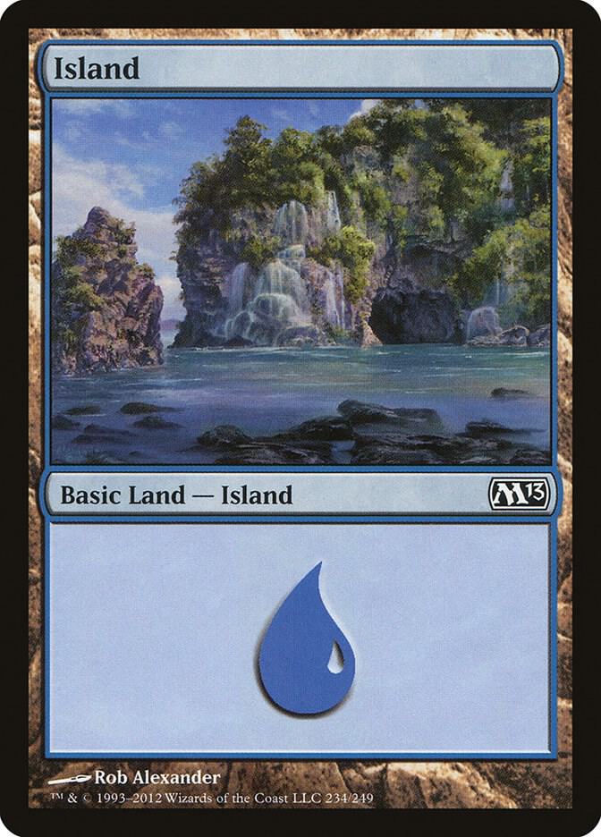 Island 234 card from Magic 2013 (M13)