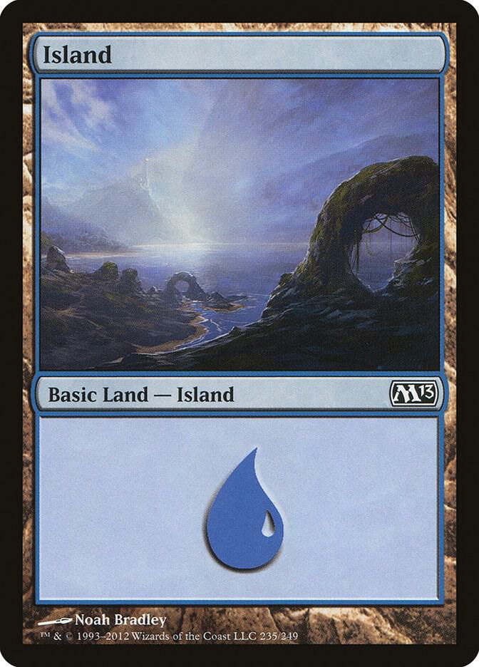 Island 235 card from Magic 2013 (M13)
