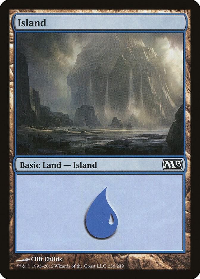 Island 236 card from Magic 2013 (M13)