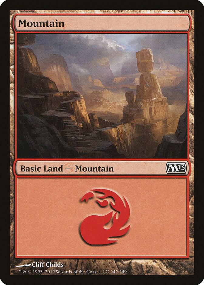 Mountain 242 card from Magic 2013 (M13)