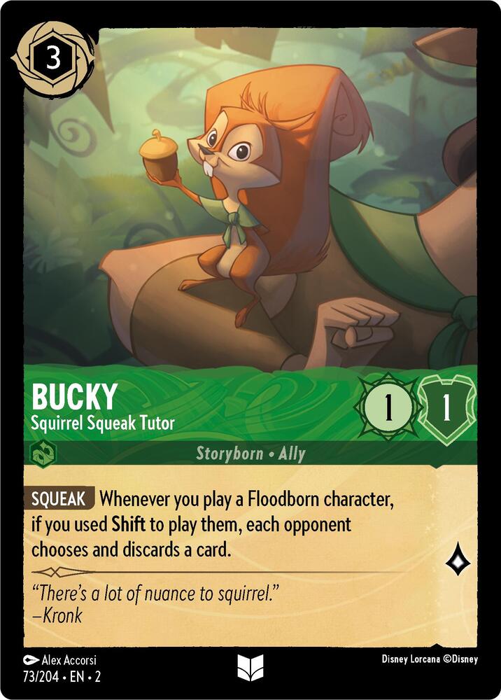 Bucky - Squirrel Squeak Tutor (Errata Version) 73/204 card from Rise of the Floodborn