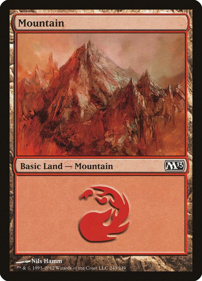 Mountain 243 card from Magic 2013 (M13)