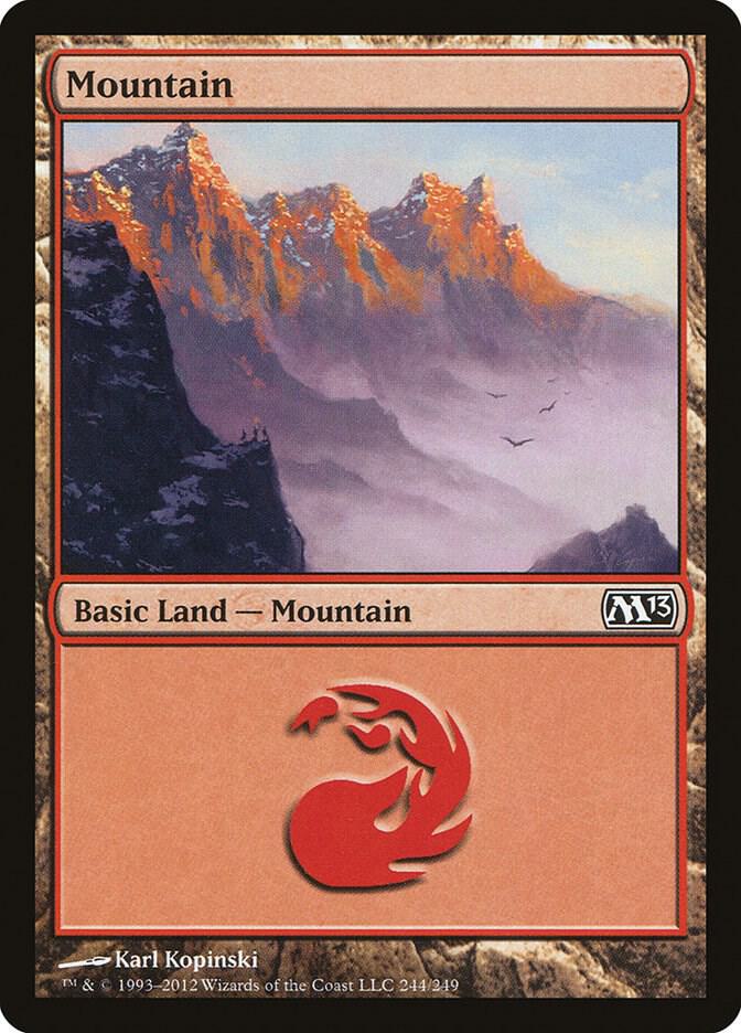 Mountain 244 card from Magic 2013 (M13)