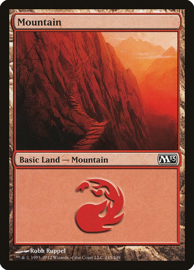 Mountain 245 card from Magic 2013 (M13)