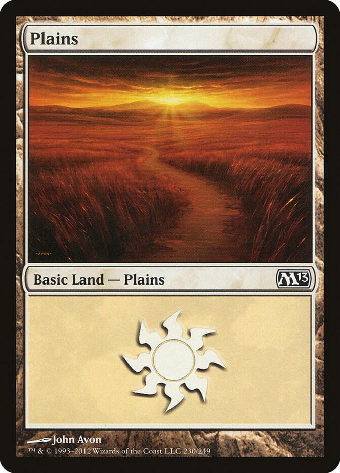 Plains 230 card from Magic 2013 (M13)