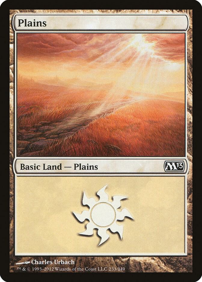 Plains 233 card from Magic 2013 (M13)
