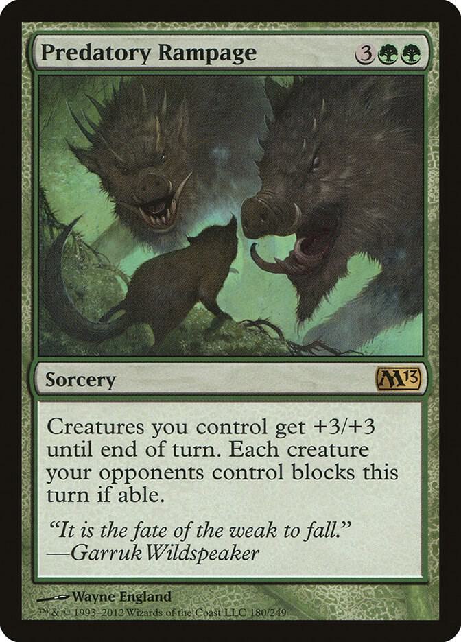 Predatory Rampage 180 card from Magic 2013 (M13)