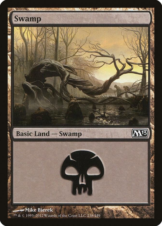 Swamp 238 card from Magic 2013 (M13)