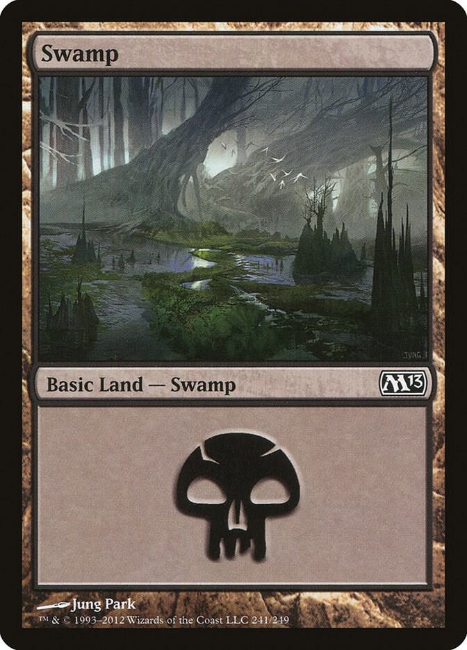 Swamp 241 card from Magic 2013 (M13)