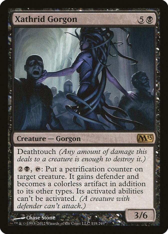 Xathrid Gorgon 118 card from Magic 2013 (M13)