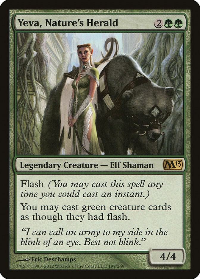 Yeva, Nature's Herald 197 card from Magic 2013 (M13)