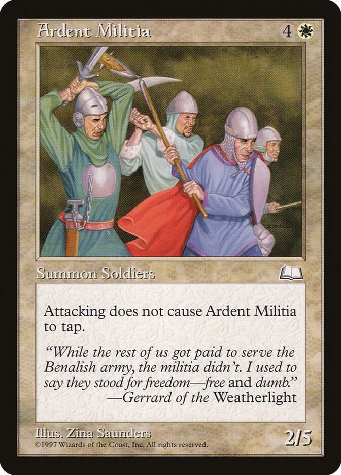 Ardent Militia card from Weatherlight