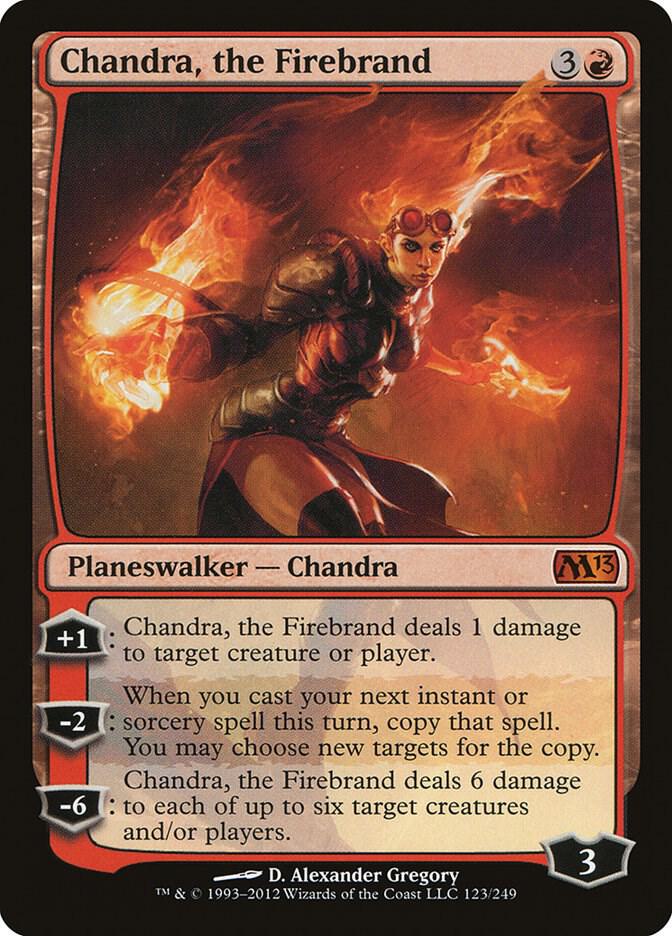 Chandra, the Firebrand 123 card from Magic 2013 (M13)