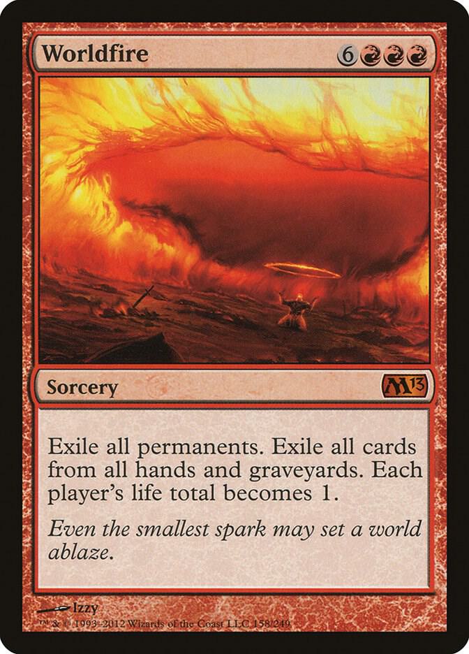 Worldfire 158 card from Magic 2013 (M13)