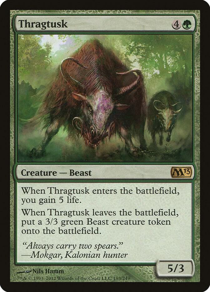 Thragtusk 193 card from Magic 2013 (M13)