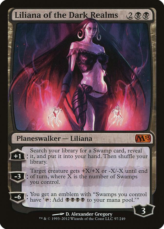 Liliana of the Dark Realms 97 card from Magic 2013 (M13)