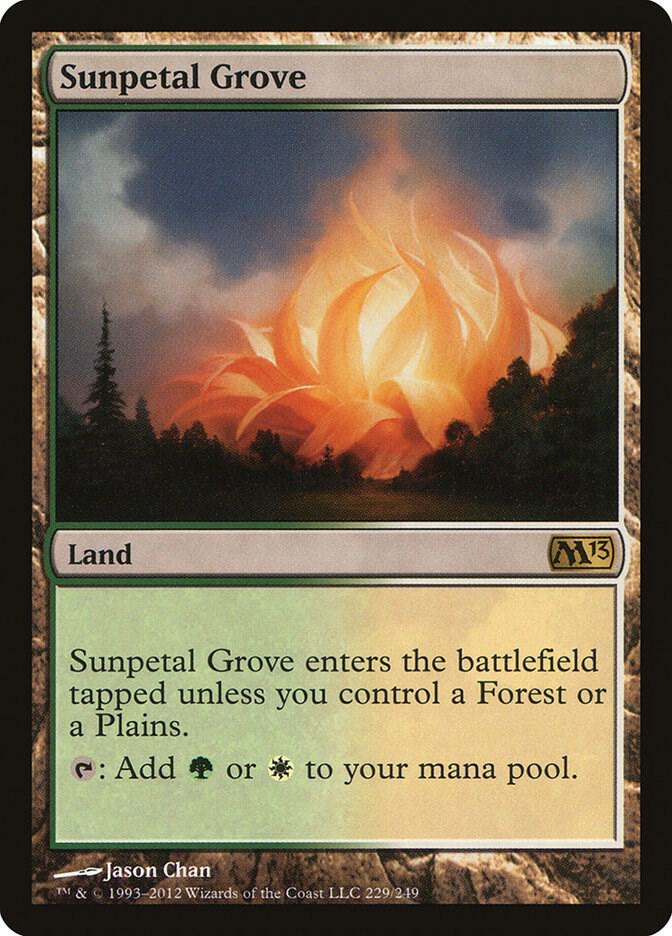 Sunpetal Grove 229 card from Magic 2013 (M13)