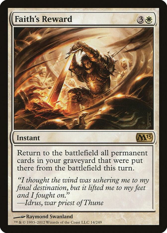 Faith's Reward 14 card from Magic 2013 (M13)
