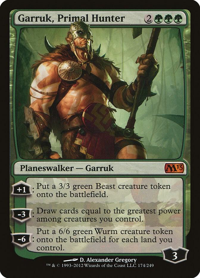 Garruk, Primal Hunter 174 card from Magic 2013 (M13)