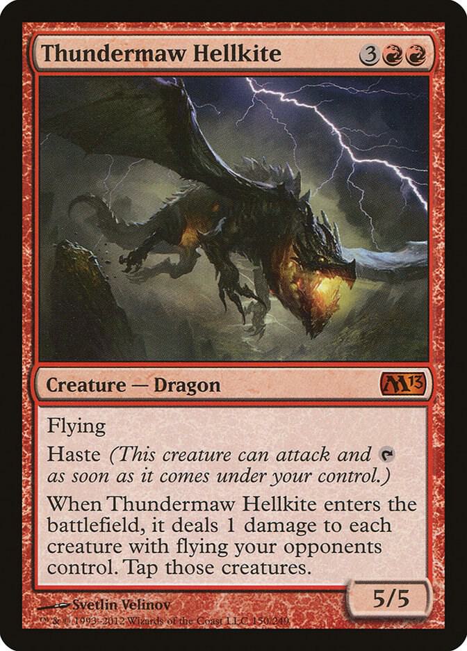 Thundermaw Hellkite 150 card from Magic 2013 (M13)