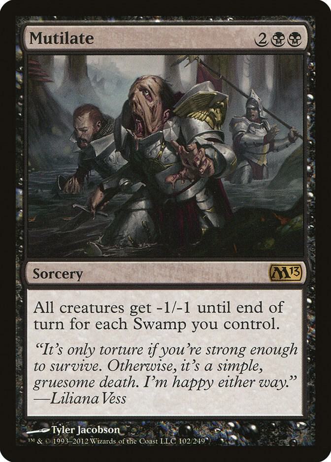Mutilate 102 card from Magic 2013 (M13)