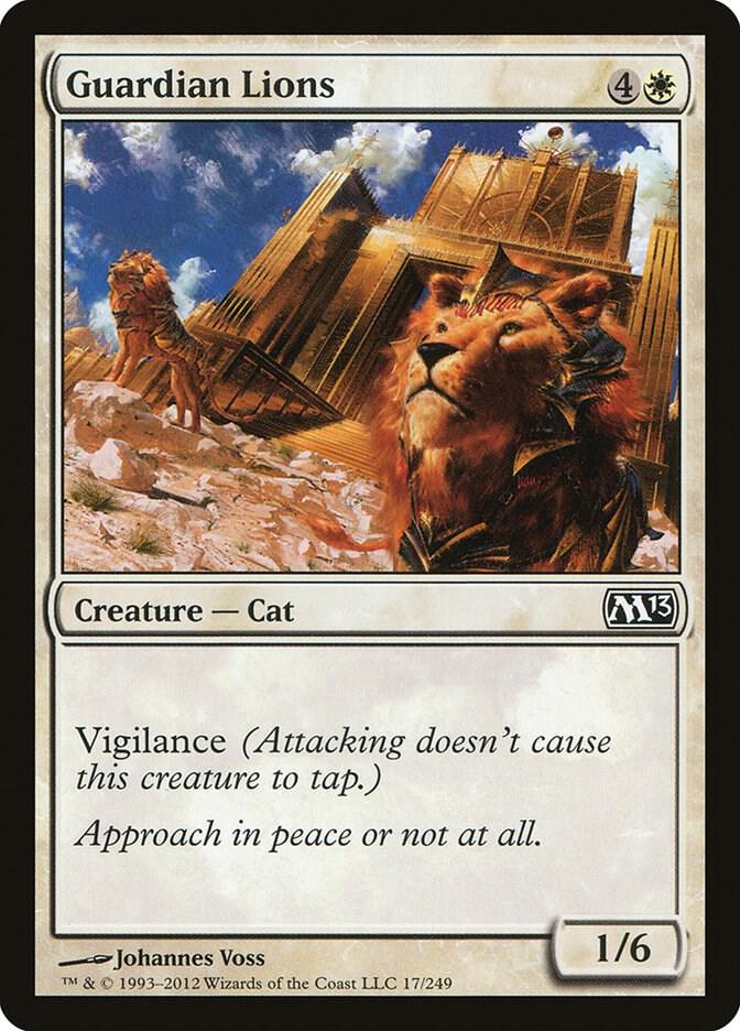 Guardian Lions 17 card from Magic 2013 (M13)