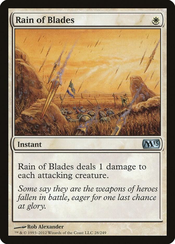 Rain of Blades 28 card from Magic 2013 (M13)