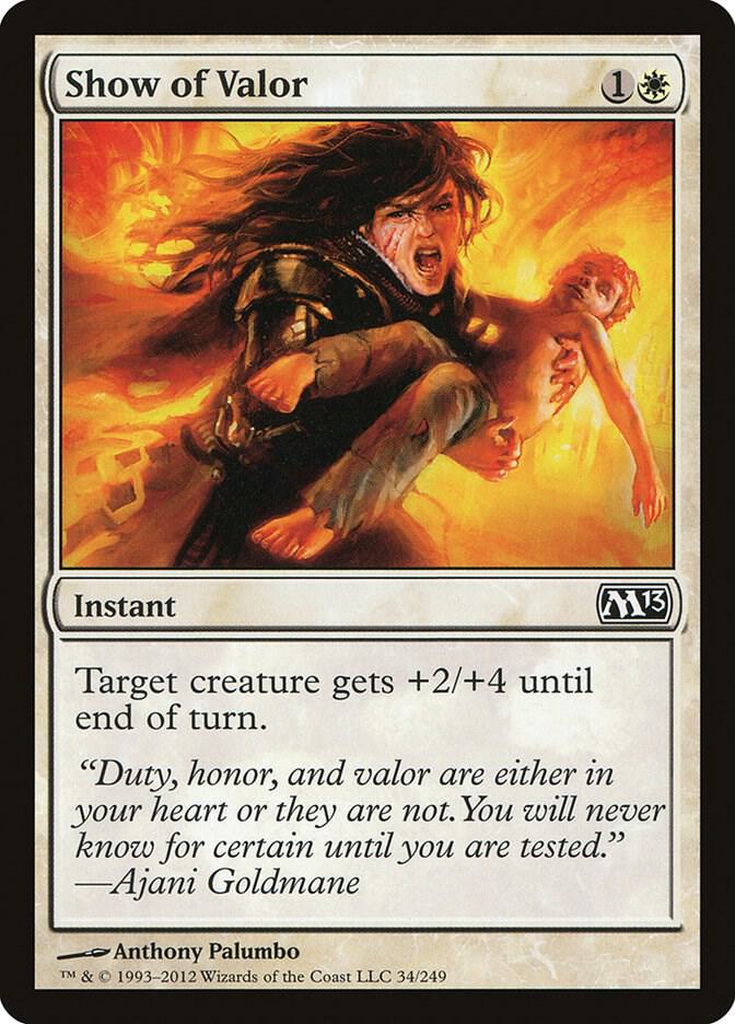 Show of Valor 34 card from Magic 2013 (M13)
