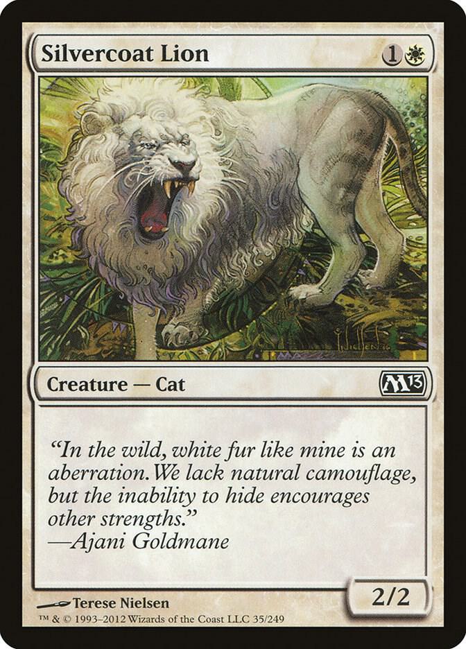 Silvercoat Lion 35 card from Magic 2013 (M13)