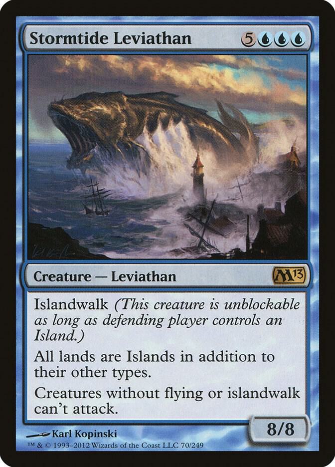 Stormtide Leviathan 70 card from Magic 2013 (M13)