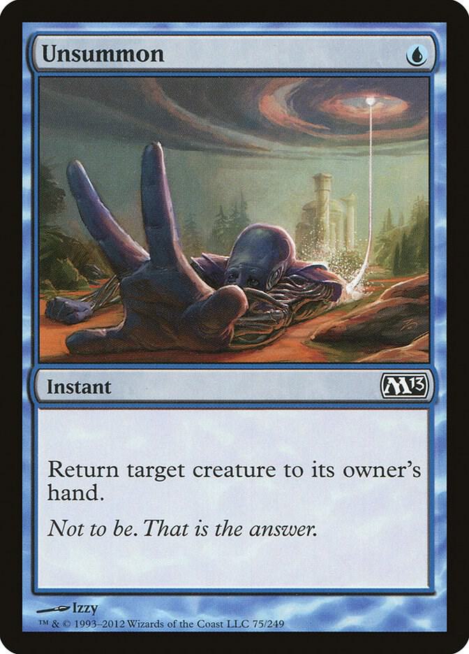 Unsummon 75 card from Magic 2013 (M13)
