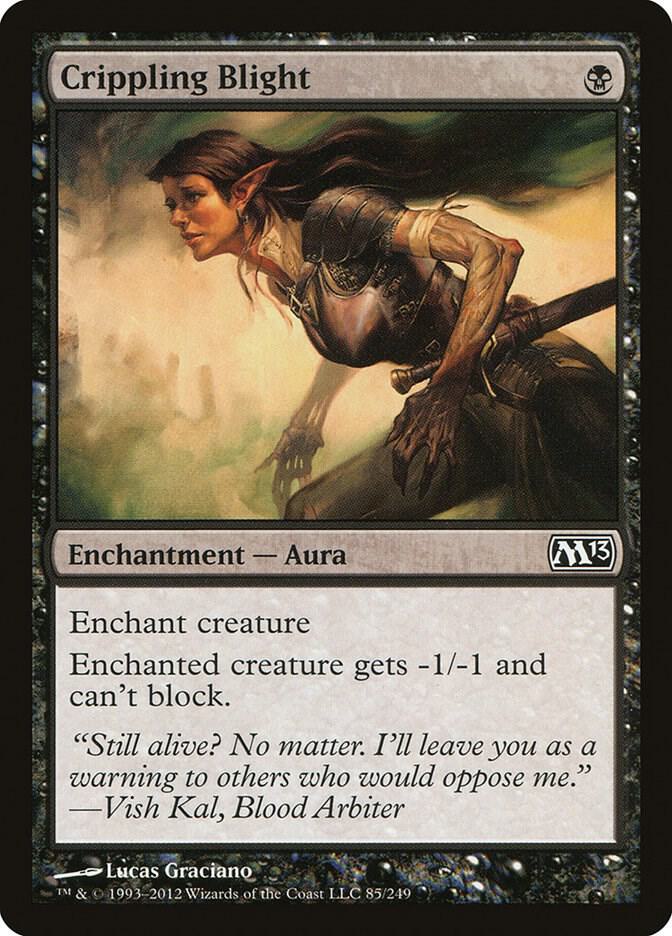 Crippling Blight 85 card from Magic 2013 (M13)