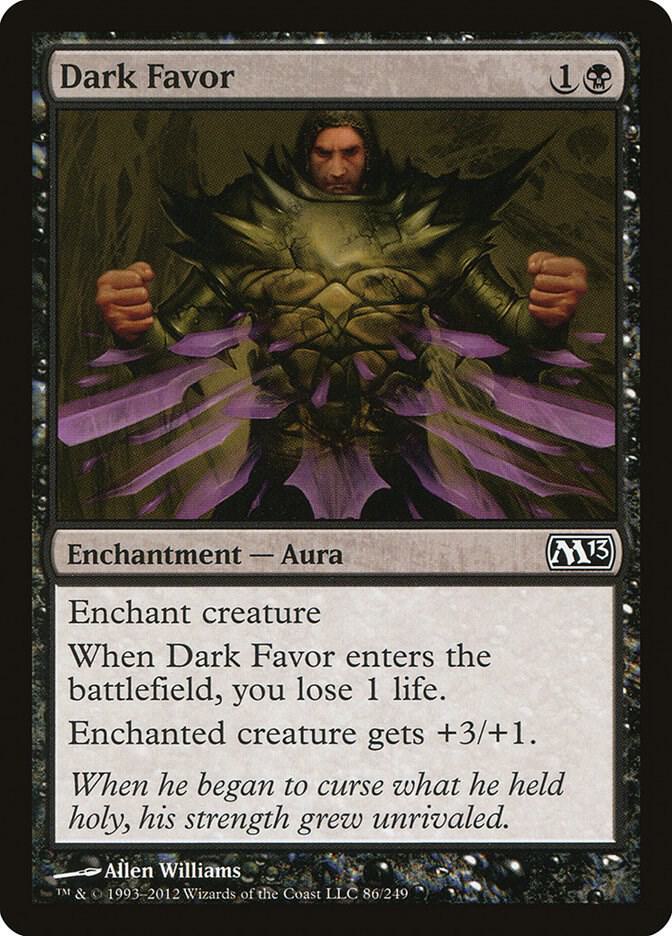 Dark Favor 86 card from Magic 2013 (M13)
