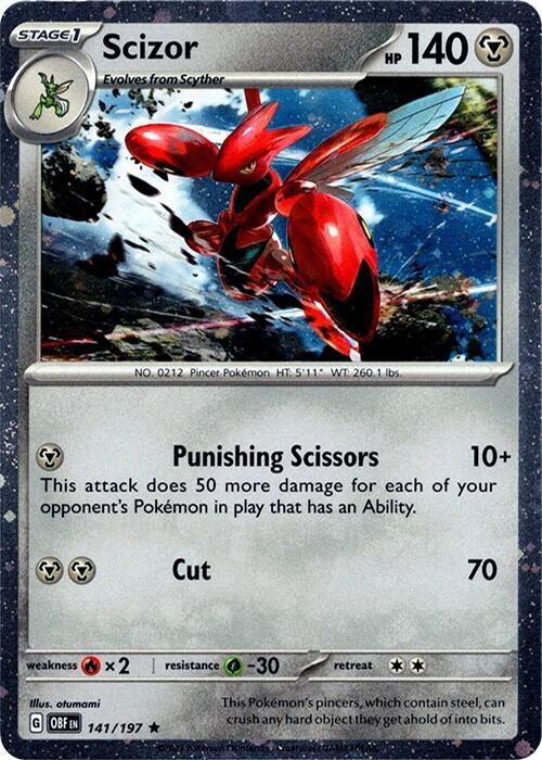 Scizor (Cosmos Holo) 141/197 card from Miscellaneous Cards & Products